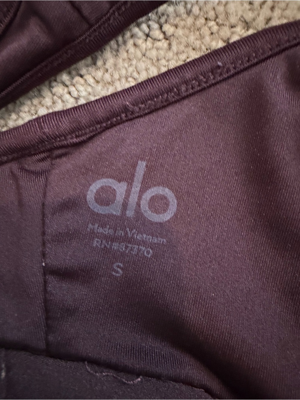 ALO Yoga Wild Thing Ruched Front Sports Bra - Plum - Picture 3 of 4